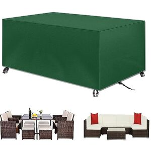 GYCQRS Housse Salon de Jardin Exterieur, 420D Oxford Tissu Imperméable Bâche de Meubles d'extérieur, Housse de Table Jardin Rectangulaire, Housse de Protection pour Mobilier Anti-UV, Vert (120x80x80cm) - Publicité