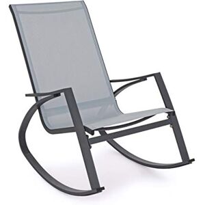 Brigros Estosa Balancelle en aluminium avec siège en textilène coloré robuste et stable pour décoration de jardin, bord piscine, terrasse, fauteuil à bascule (gris) - Publicité