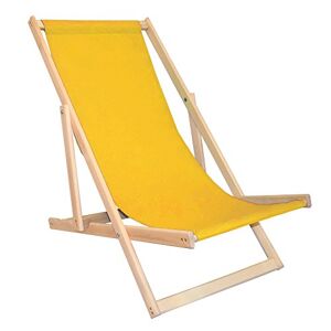 Festivalfieber Chaise longue de plage en bois de hêtre de qualité supérieure jaune - Publicité