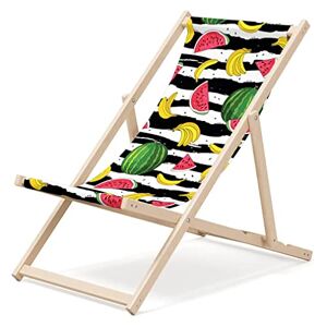 Outentin Chaise Longue en Bois Pliable Chaise Longue Chaise de Plage Haut de Gamme Grande pour Jardin, Balcon et Plage Design Moderne Chaise Longue en Bois Pliable Fruit - Publicité