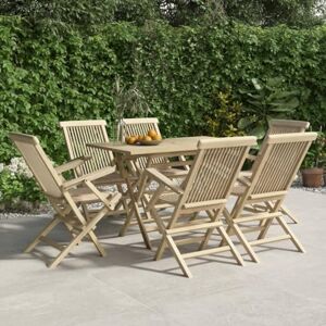 AUUIJKJF Home Outdoor AutresChaises de jardin pliantes 6 pcs Gris 56x61x89 cm Bois massif teck - Publicité