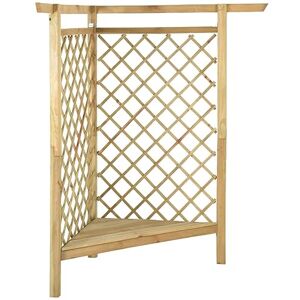 vidaXL Bois de Pin Imprégné Pergola d'angle avec Banc Pergola de Jardin Pergola de Patio Terrasse Extérieur Arrière-Cour Entrée 166x81x174 cm - Publicité