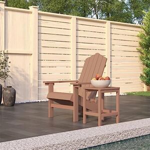 AIJUUKJP Furniture Home Tools Chaise de jardin Adirondack avec table en polyéthylène haute densité Marron - Publicité