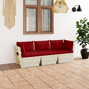 Rantry Meuble canapé de jardin 3 places sur palettes avec coussins en bois d'épicéa, canapés pour extérieur, jardin, canapé, salon jardin, terrasse extérieure, mobilier de jardin - Publicité