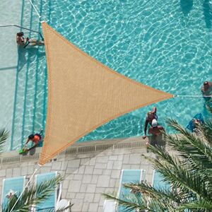 CelinaSun Voile d'ombragePare-Soleil Jardin Balcon Polyéthylène HDPE Respirant Triangle 5 x 5 x 5 m Beige Sable - Publicité