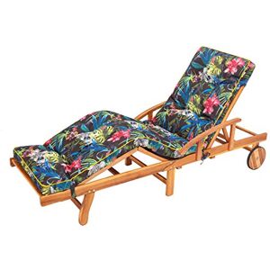 PillowPrim Hugo Coussin Bain de Soleil, Coussin Chaise Longue, Coussins pour chaises de Jardin, Chaise Longue Jardin, Coussin Chaise – 201x55 – Feuilles Multicolores - Publicité