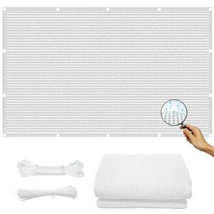 LEIBING Voile D’Ombrage Rectangulaire 5 x 5.5 m Résistant 95% Protection Rayons UV d'ombrage à Store Banne en HDPE avec 4 Corde Libre pour Terrasse Extérieur Patio Piscine, Blanc - Publicité