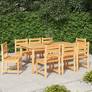 AIJUUKJP Furniture Home Tools Ensemble de jardin 9 pièces en bois massif teck - Publicité