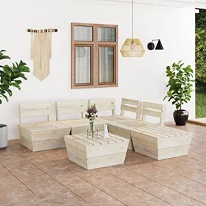 OUSEE Salon de Jardin Palette 6 pcs Bois d'épicéa imprégné - Publicité