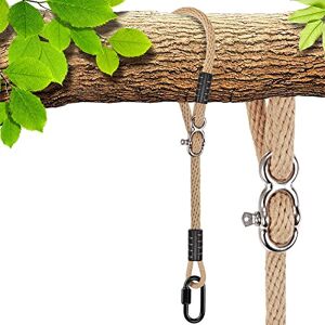 SELEWARE Kit de suspension pour balancelle d'arbre, corde réglable rapide et facile à accrocher pour intérieur et extérieur, branche d'arbre, camping, aire de jeux (beige 1, 203,2 cm, 1 pièce) - Publicité