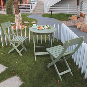 NOALED Ensemble de Salle à Manger de Meubles de Patio en Bois extérieur avec 2 chaises Pliantes ergonomiques, Balcon de Jardin de Conversation dans Le Jardin Toutes Saisons, 3 pièces - Publicité