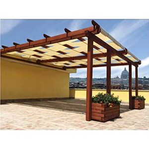 TENDAGGIMANIA ® Bande en PVC de 650 g/m² pour Couverture de Structures Bandes Pare-Soleil avec Clips vis de Montage pour Jardin Balcon- Voiles d'ombrage 75 x 400 cm, Ivoire 226 - Publicité