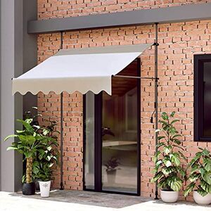 MAMBMU Auvent rétractable Manuel, Couverture d'ombre de pergola réglable avec Protection UV, Hauteur réglable, Installation Facile sans perçage,Beige,98.5"(2.5M) - Publicité