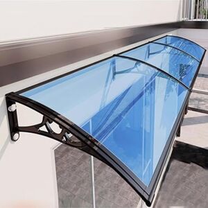 kufu01 Marquise de Porte d’Entrée Épais de 2,5 Mm,Auvent de Fenêtre,Marquise Solaire Porte Terrasse Toit Abri Protection Contre la Pluie et UV,Auvent de Porte Aluminium Bleus (120x240cm/47 x94) - Publicité