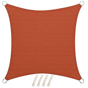 LARMNEE Voile d'Ombrage, 2 x 2 m, Rectangulaire, Respirante en HDPE, pour Jardin Terrasse Fête Piscine, Protection Solaire, Coupe-Vent, Anti UV, Durable, Terracotta ERT22SH02 - Publicité