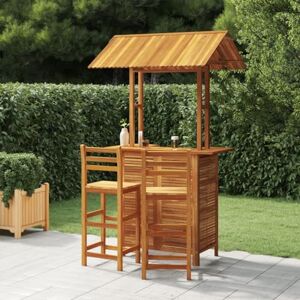 TECHPO Furniture Home Tools Lot de 3 barres de jardin en bois d'acacia massif - Publicité