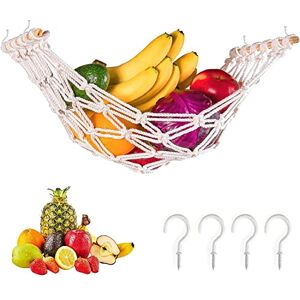 FBDSUFH Hamac à Fruits en Macramé, Hamac à Fruits Suspendu, Hamac à Fruits pour Cuisine, Hamac Fruits Suspendu sous, Hamac Légumes Fruits Macramé, avec 4 Crochets à Vis, utilisé sous L'armoire - Publicité