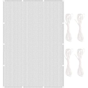 LIJIAO Voile D'Ombrage Auvent 1.4 x 8.5 m Respirante en HDPE Perméable à L’Eau Exterieur Filet D'Ombrage avec Corde Libre pour Patio Jardin, Terrasse,Extérieur, Blanc - Publicité