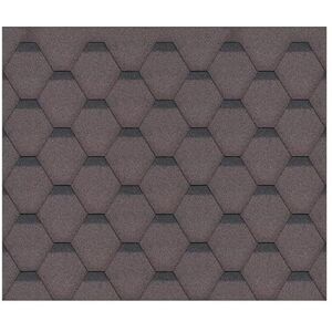 TIMBELA Lot de bardeaux bitumineux Hexagonal Rock H340BROWN, Couleur Marron Bitume toiture M340 pour Chalet de Jardin - Publicité