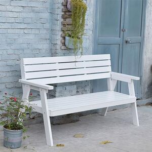 MJYFDAC Banc d'extérieur pour 3 personnes, bancs de jardin, bancs d'extérieur ergonomiques, chaise de terrasse toutes saisons, pour jardin, porche, arrière-cour et parc, installation facile, 160 cm, - Publicité