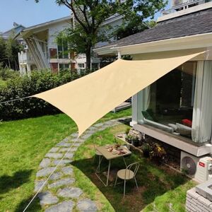 MZEER Voile Pare-Soleil, 160g/m² Waterproof UV Block Canopy, Four-Corner D-Shape Buckle for Outdoor Garden Patio Backyard Yard Party WMEIE (Color : Beige, Size : 4x4m) - Publicité