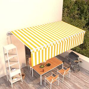 LARRYHOT Auvent Automatique rétractable avec Store 6x3 m Jaune et Blanc Pelouses & Jardins,Vie en extérieur,Stores extérieurs,Jaune - Publicité