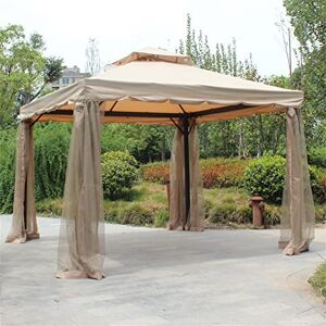 ZJDYDY Tonnelle de terrasse à Toit Souple, auvent de pavillon à Double Toit avec écrans et Murs d'intimité, Toit à 2 Niveaux avec Cadre en Acier, tonnelle extérieure, pour fête, Jardin - Publicité