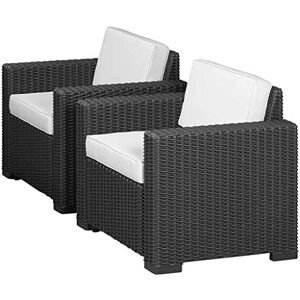 ALLIBERT Fauteuil California Salon, Lot de 2, Graphite/Panama Cool Gris, 83 x 68 x 72 cm, 233048 - Publicité