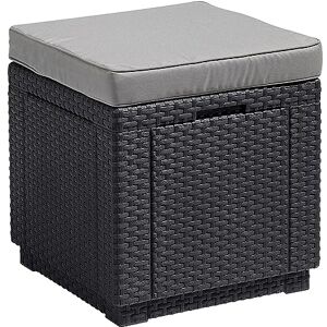 Allibert Tabouret Cube avec Coussin, Gris - Publicité