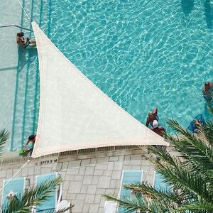 CelinaSun Voile d'ombragePare-Soleil Jardin Balcon Polyéthylène HDPE Respirant Triangle 4,6 x 4,6 x 6,5 m Blanc crème - Publicité