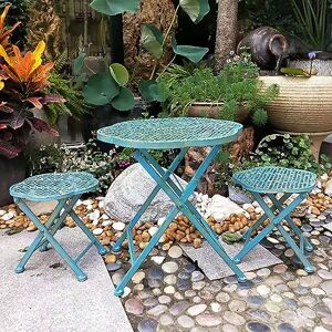 amzwkt 3 Pièces Table de Jardin Exterieur avec Chaise - Ensemble de Meubles  de Balcon Table et Chaise de Jardin Salon de Jardin - pour Jardin Balcon