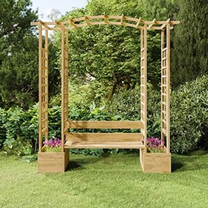 Tidyard Pergola de Jardin avec Banc et Jardinières Pergola en Bois Arche de Jardin Multifonctionnelle Bois de pin imprégné - Publicité