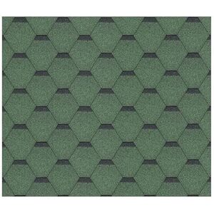 TIMBELA Lot de bardeaux bitumineux Hexagonal Rock H550GREEN, Couleur Vert Bitume toiture  M550 pour Chalet de Jardin - Publicité