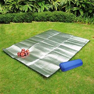 Keersi Double Face Grande couverture de pique-nique Tapis étanche Portable Pliable en feuille d'aluminium de couchage Matelas de plage Coussin BBQ - Publicité