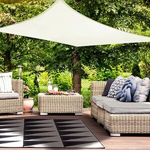 HAIKUS Voile d'ombrage Imperméable Rectangulaire 2x3m, Toile PES Résistant à l'eau, Filet Rectangle 3x2m, Résistant 98% Protection Rayons UV pour Patio Terrasse Extérieur, Crème 2x3 - Publicité