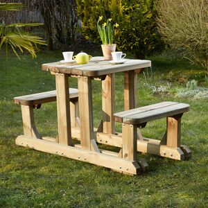 Cémonjardin Table pique-nique en bois 2 places