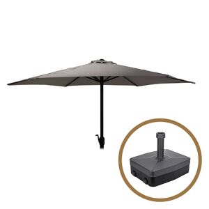 Cémonjardin Parasol droit gris + pied de parasol