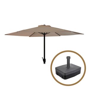 Cémonjardin Parasol droit taupe + pied de parasol