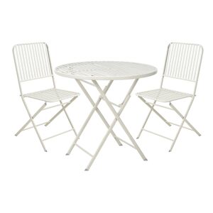 Cémonjardin Ensemble table de jardin bistro ronde beige + 2 chaises