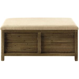 Maisons du Monde Banquette coffre en bois de sapin et jute Beige 104x50x49cm