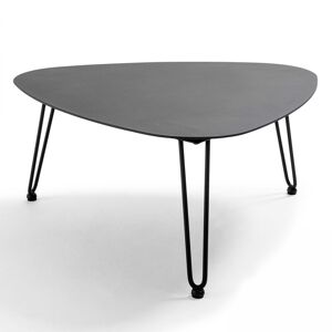 Oviala Table basse de jardin en aluminium et acier noir