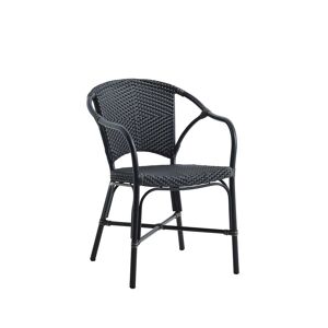 Sika Design Fauteuil repas empilable en alu et fibre synthetique noir