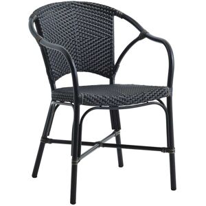 Sika Design Fauteuil repas empilable en alu et fibre synthétique noir