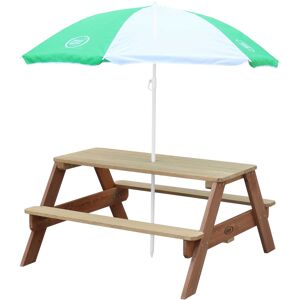 Axi Table de pique-nique avec parasol vert blanc