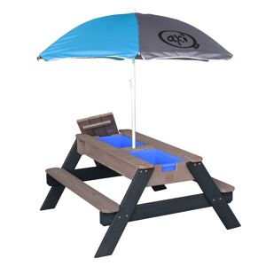 Axi Table sable et eau anthracite avec parasol Gris 80x56x90cm
