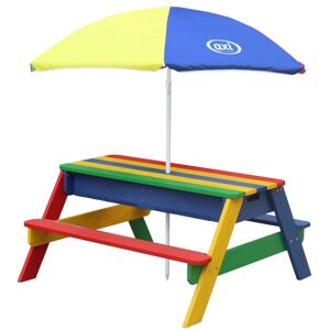 Axi Table sable et eau avec parasol arc en ciel Bleu 80x56x90cm