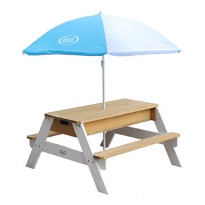Axi Table sable et eau brun blanc avec parasol Blanc 80x56x90cm