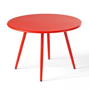 Oviala Table basse ronde en metal rouge