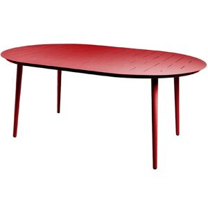 Essenciel Green Table ovale 6 personnes 180x120 cm en aluminium piment Rouge 180x75x120cm