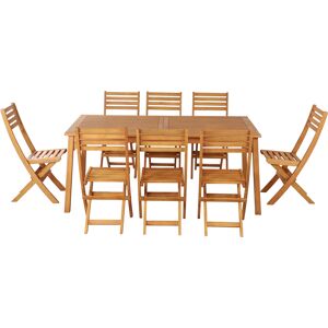 Beau Rivage Ensemble repas de jardin 8 en bois d'eucalyptus 8 places 180-240 cm